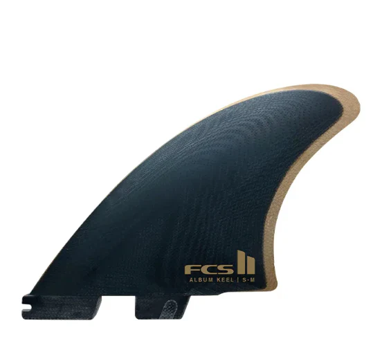 FCS II Album Keel Fin Set - Black/Gold