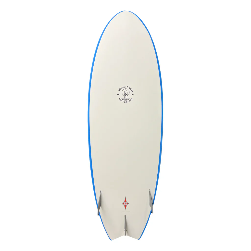 Bennett Softboard - 5'6 Classic Fish Premium Performance Soft Top - Blue - Image 2