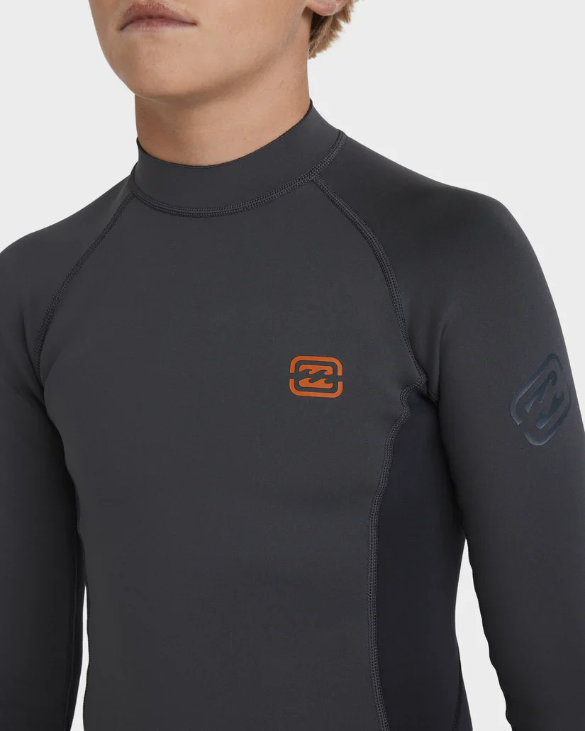Billabong Boy's 1mm Absolute Natural Long Sleeve Wetsuit Top - Graphite - Image 3