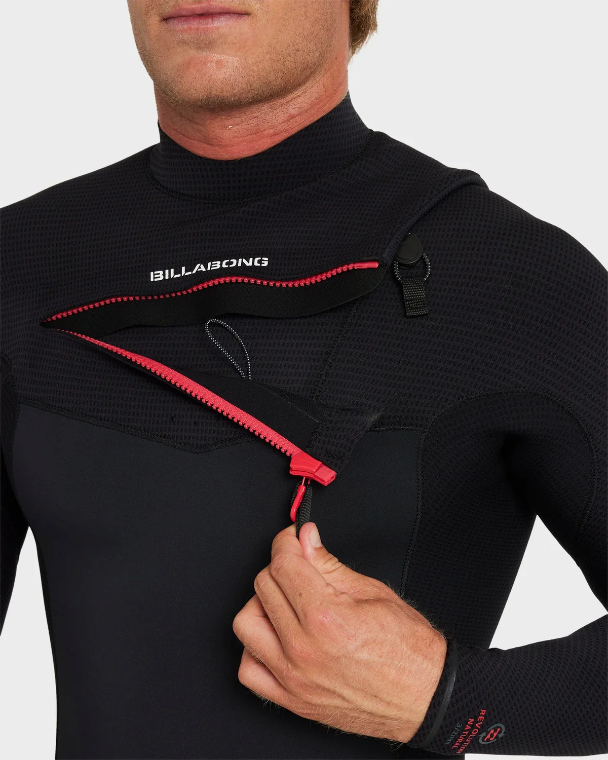 Billabong Mens 3/2mm Revolution Natural Chest Zip Steamer Wetsuit - Image 7