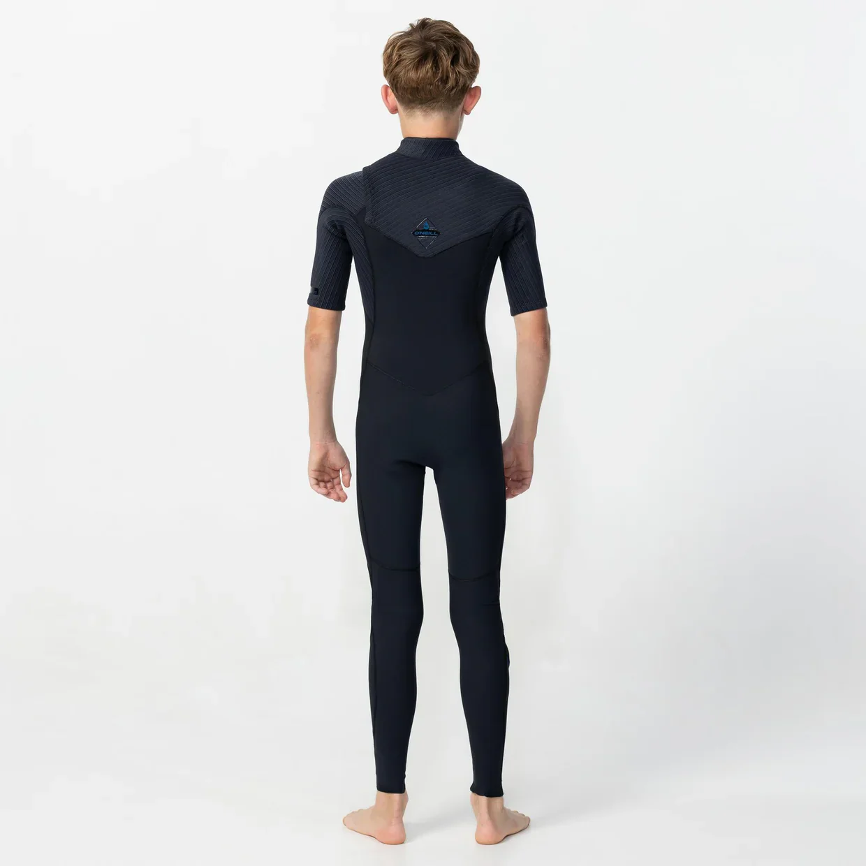 O'neill Boys HyperFreak Chest Zip Short Sleeve Steamer - Black - Image 2