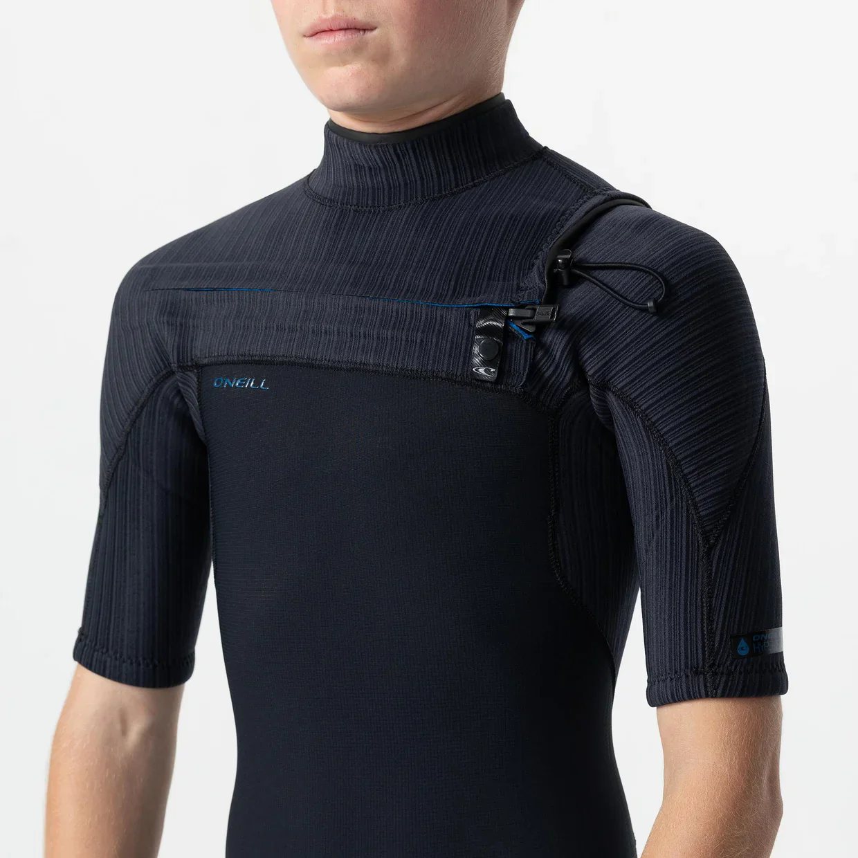 O'neill Boys HyperFreak Chest Zip Short Sleeve Steamer - Black - Image 3