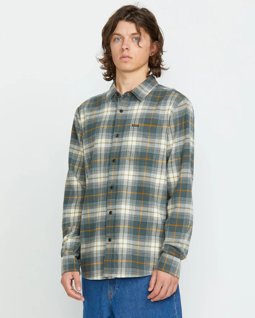 Caden Plaid Long Sleeve Shirt - Dark Slate - Image 3