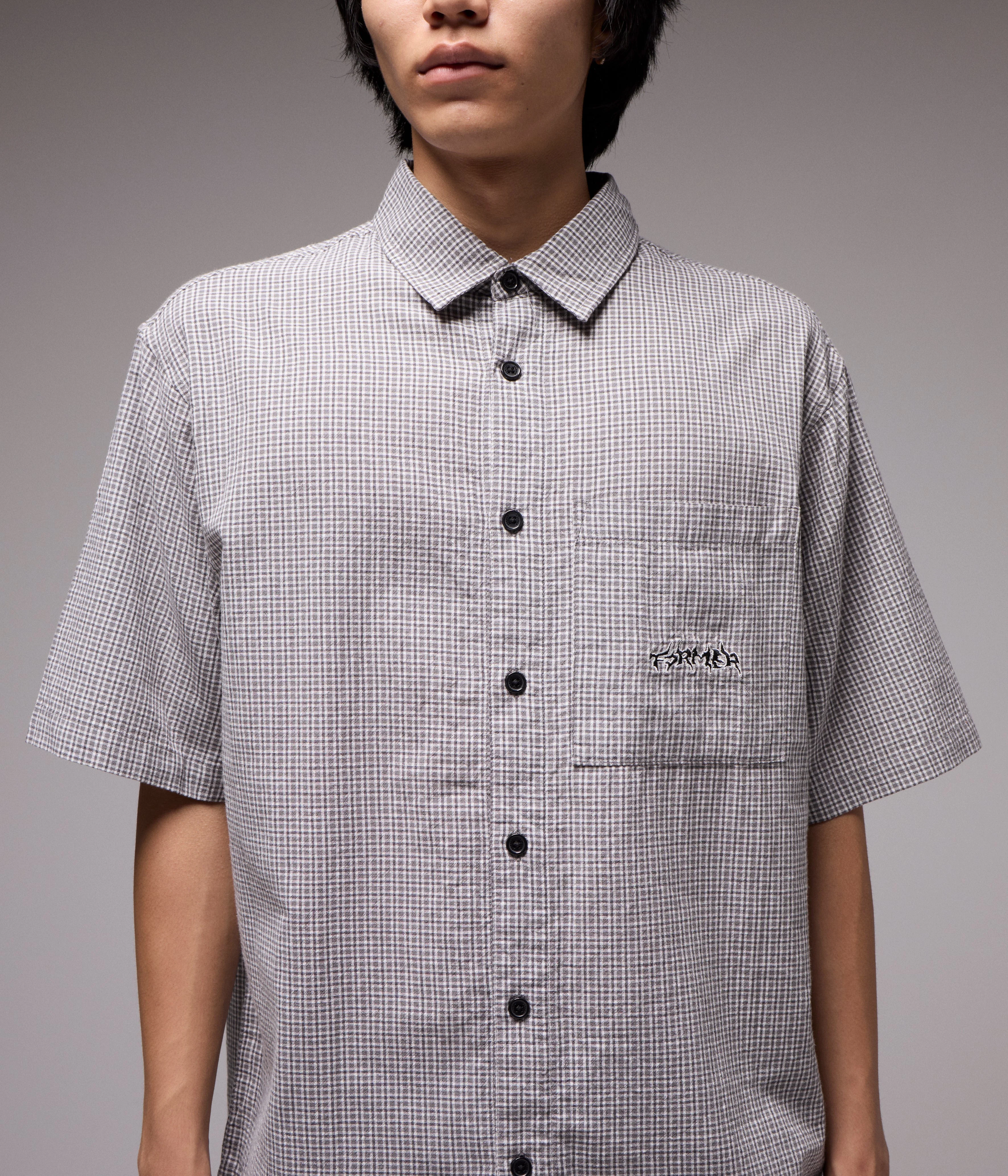 Former Vivian Check Short Sleeve Shirt - Black - Image 4