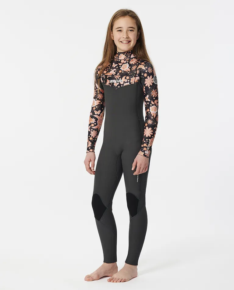 GIRLS DAWN PATROL CHEST ZIP 4/3MM STEAMER - MULTI - Image 4