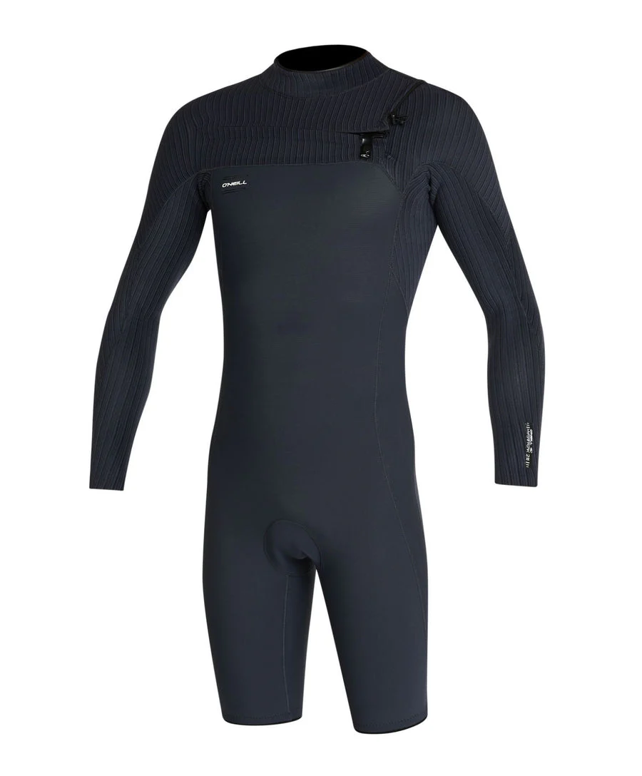 O'neill Men's HyperFreak 2mm Long Sleeve Chest Zip Springsuit Wetsuit - Black - Image 3