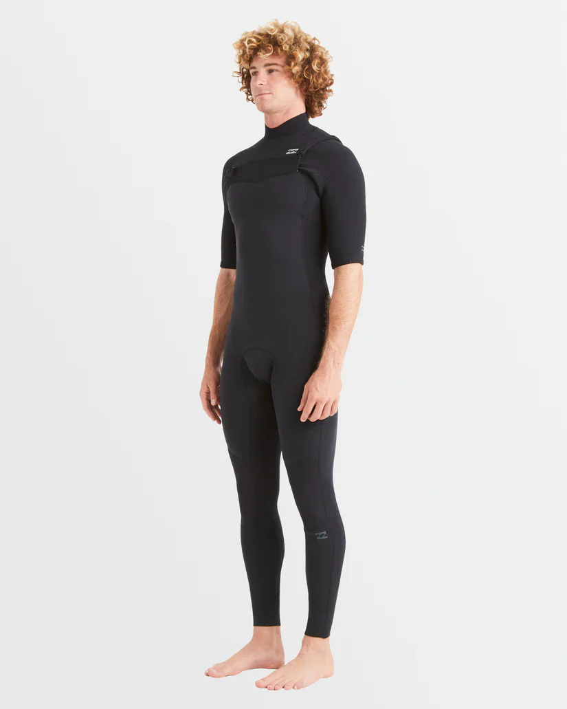 Men's 2mm Revo Natural Chest Zip Short Sleeve Fullsuit Wetsuit - Black - Image 2