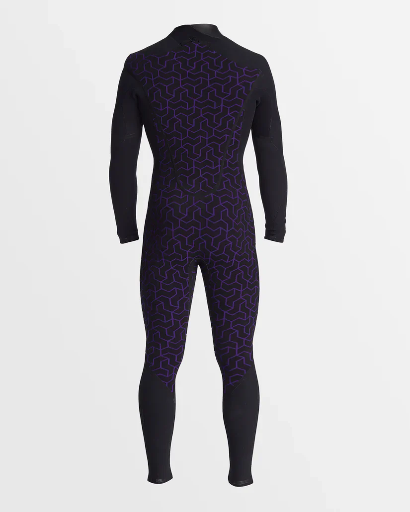 Billabong Mens 4/3mm Furnace Natural Chest Zip Steamer Wetsuit - Black - Image 2