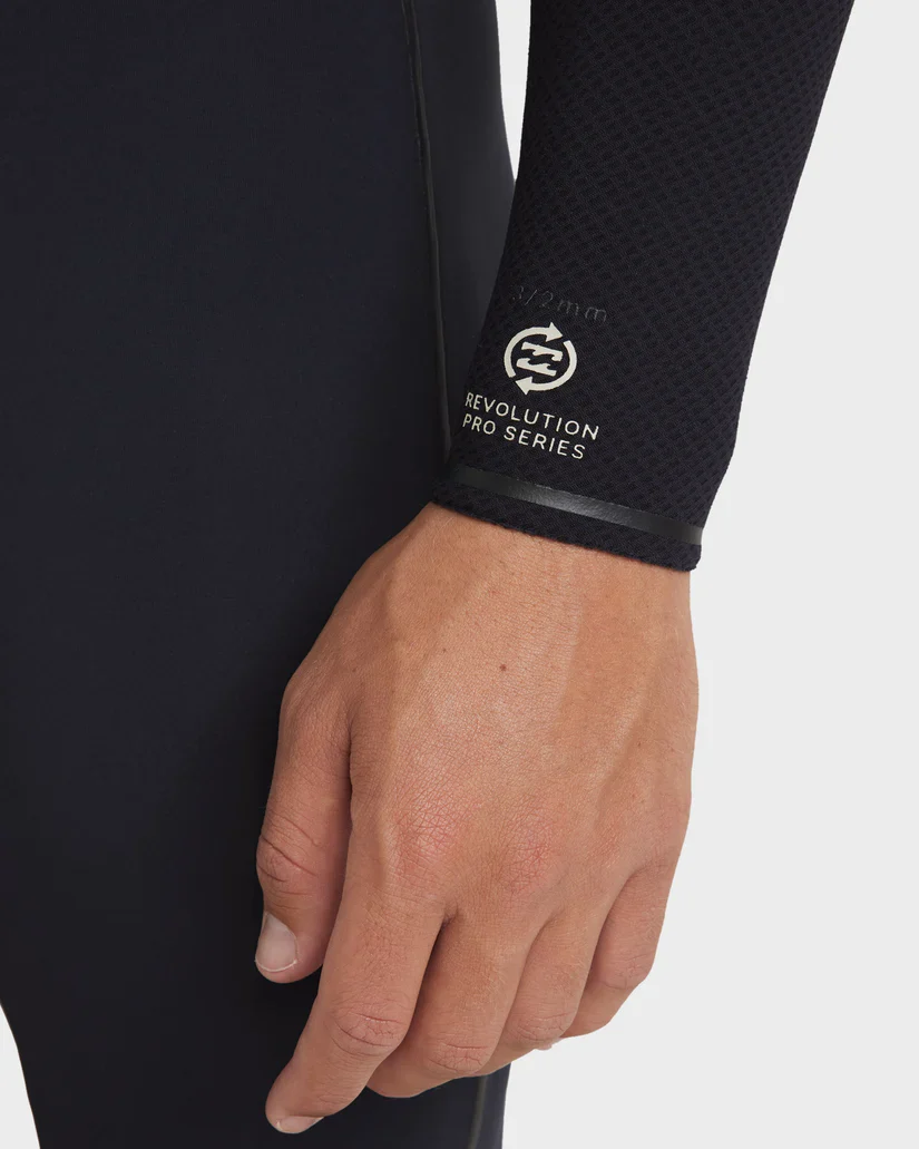 Mens 4/3mm Revolution Pro Chest Zip Steamer Wetsuit - Black - Image 8