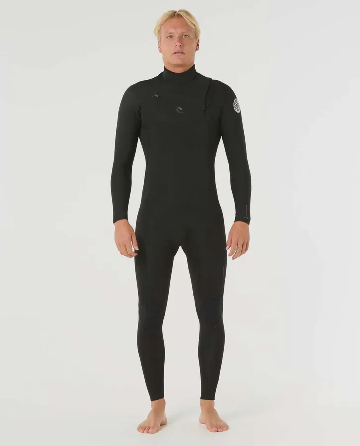 Rip Curl Men's Dawn Patrol 3/2mm Chest Zip Steamer Wetsuit - Black