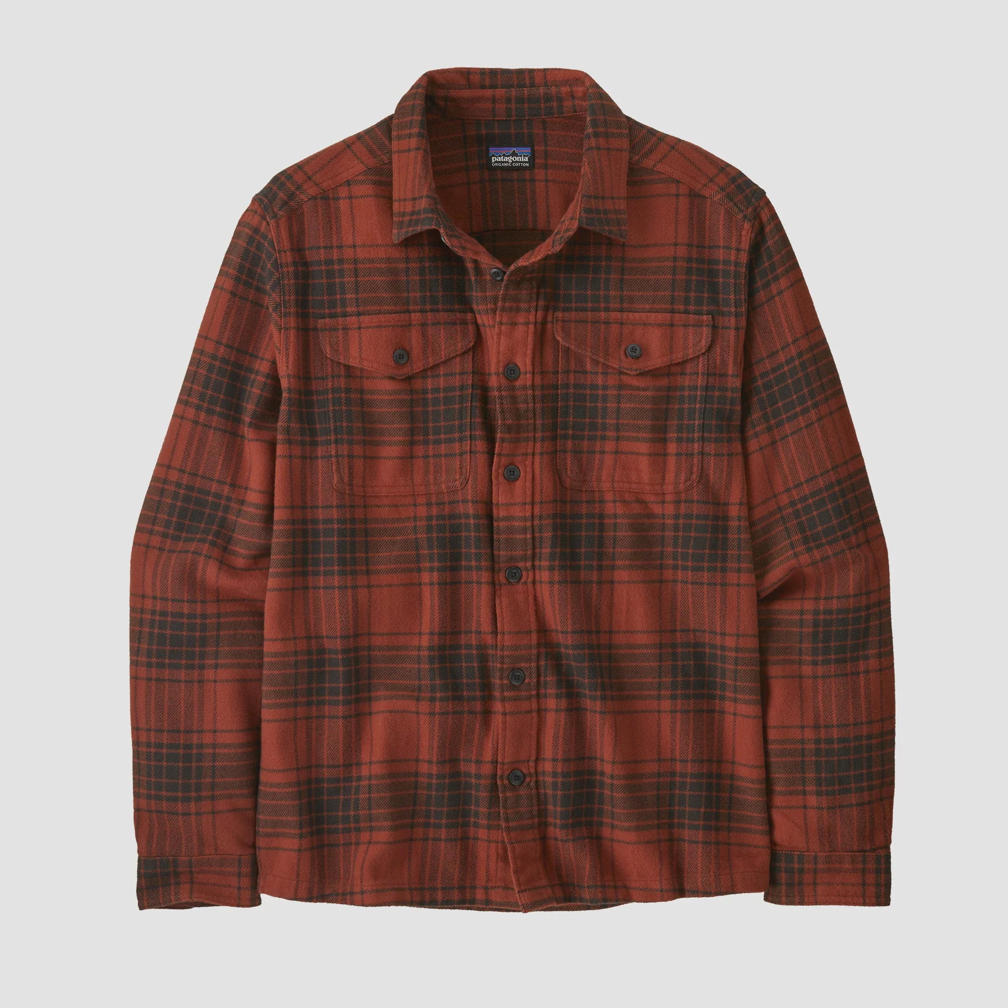 Men's Fjord Flannel Shirt - Cascade: Burnished Red