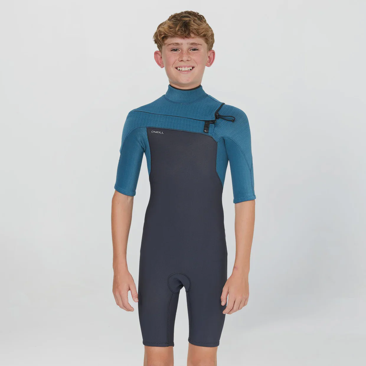 O'neill Boys HyperFreak Chest Zip Short Sleeve Spring - Blue Haze