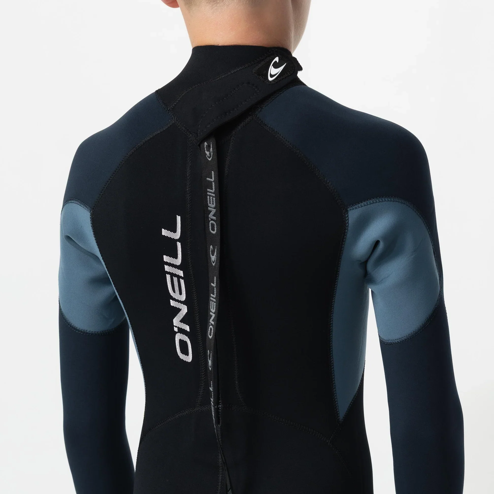 O'neill Kid's Reactor 3/2mm GBS Steamer Back Zip - Black/Blue - Image 4
