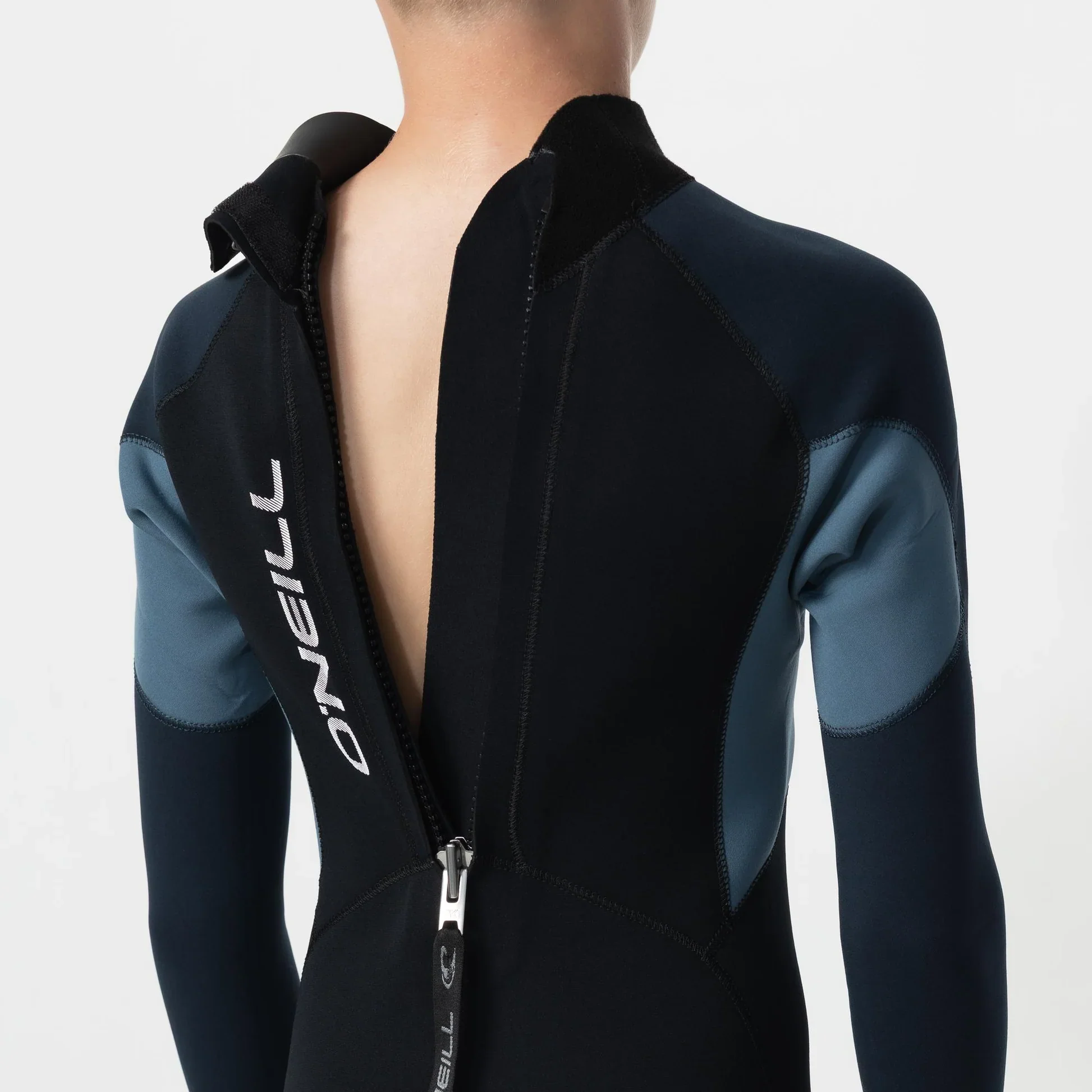 O'neill Kid's Reactor 3/2mm GBS Steamer Back Zip - Black/Blue - Image 5