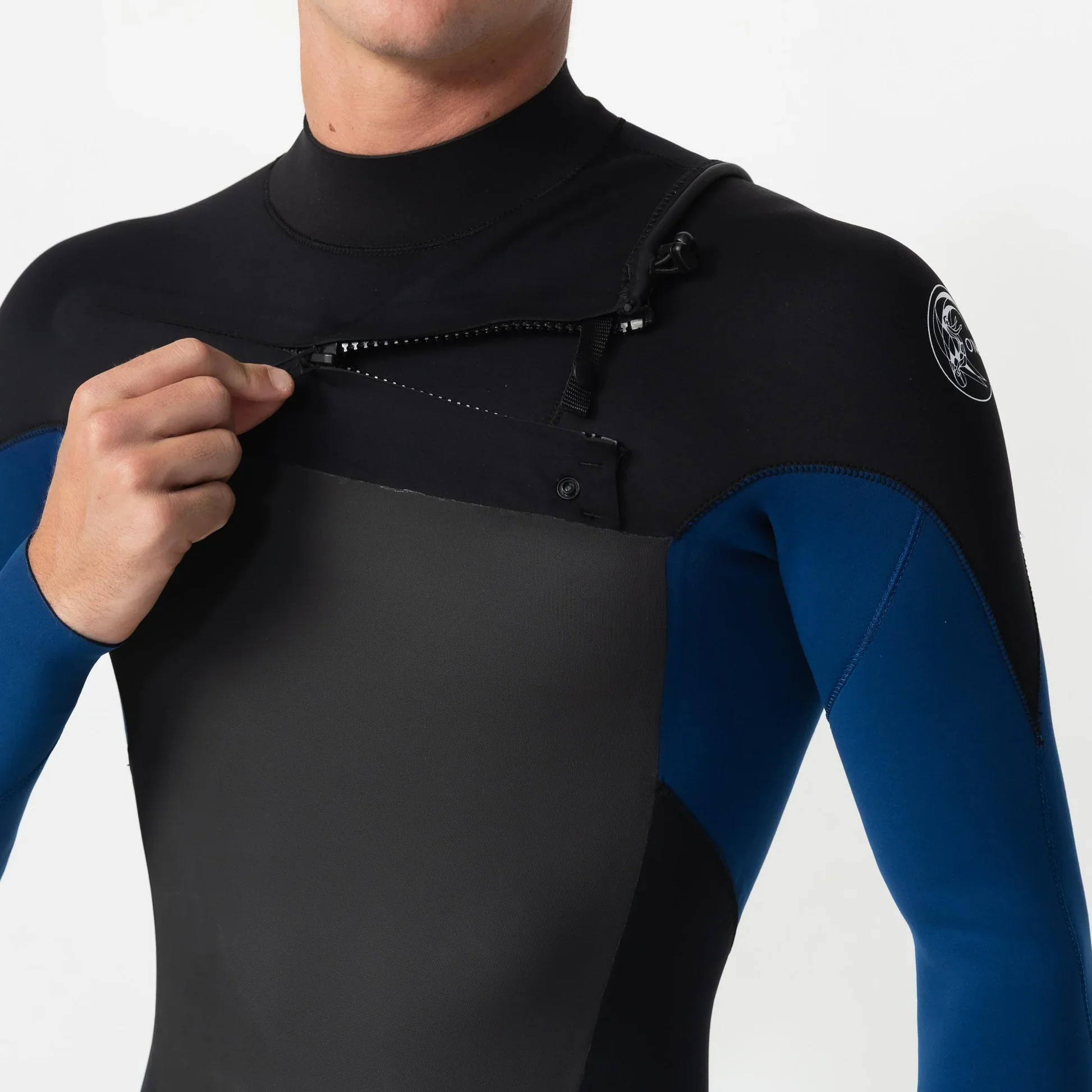 O'neill Men's Defender 3/2mm Steamer Chest Zip - Navy - Image 3