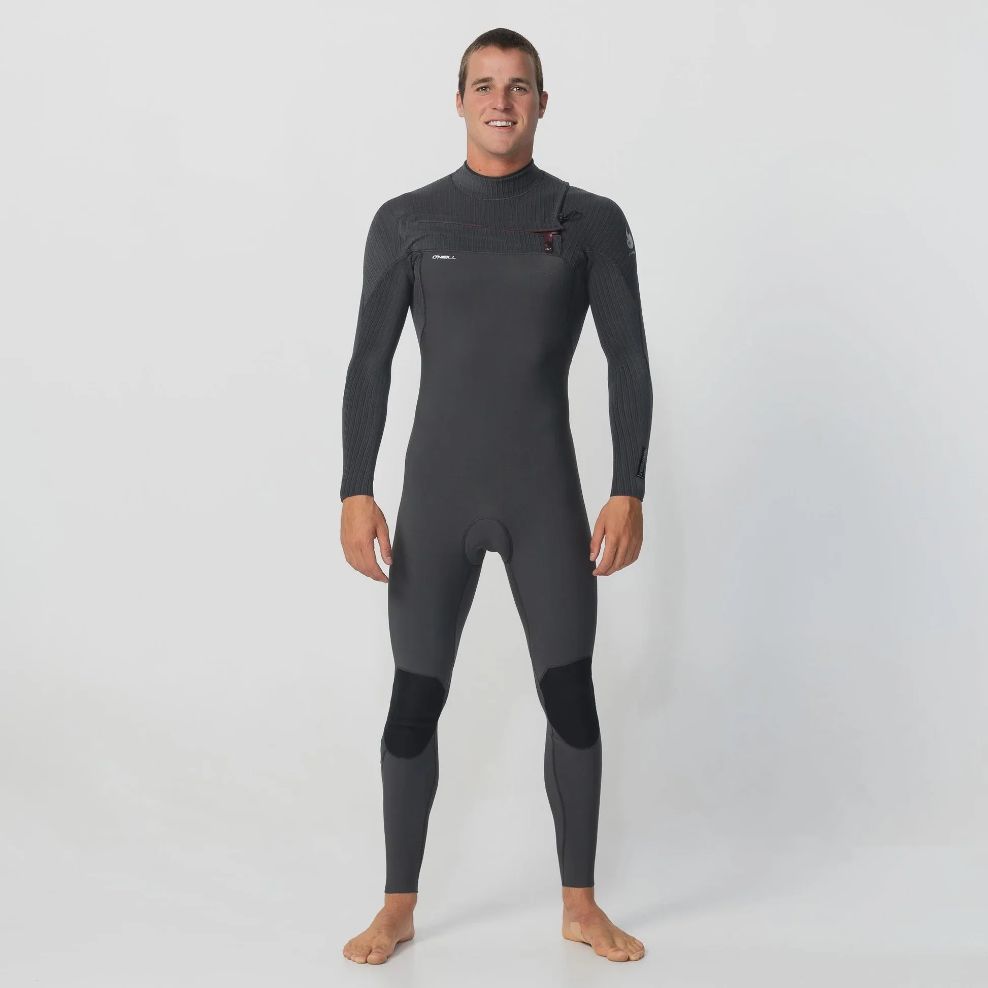 O'neill Men's HyperFire 3/2mm Steamer Chest Zip Wetsuit - Steel Grey