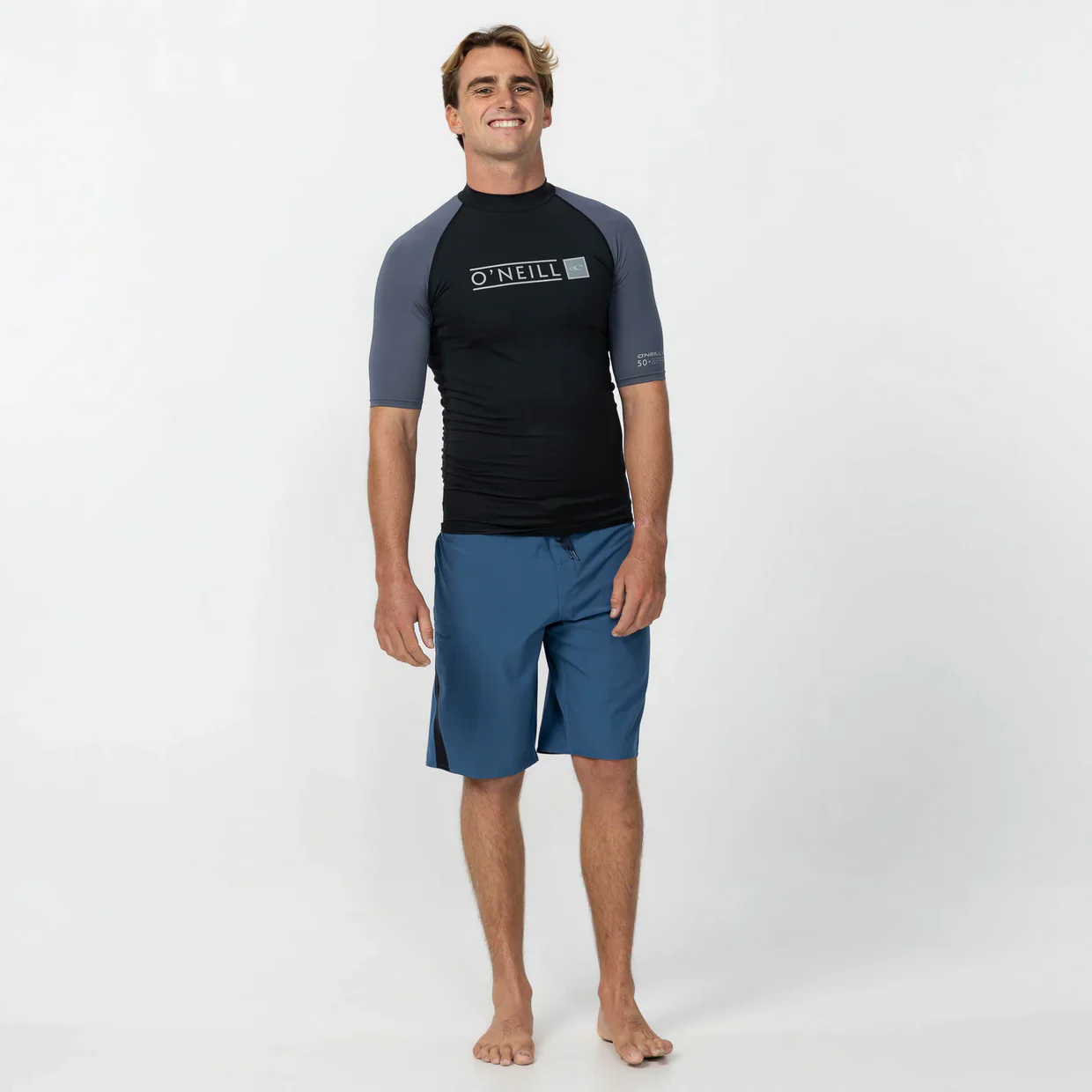 O'neill Men's Reactor Block UV Short Sleeve Rash Vest - Orion Blue - Image 3