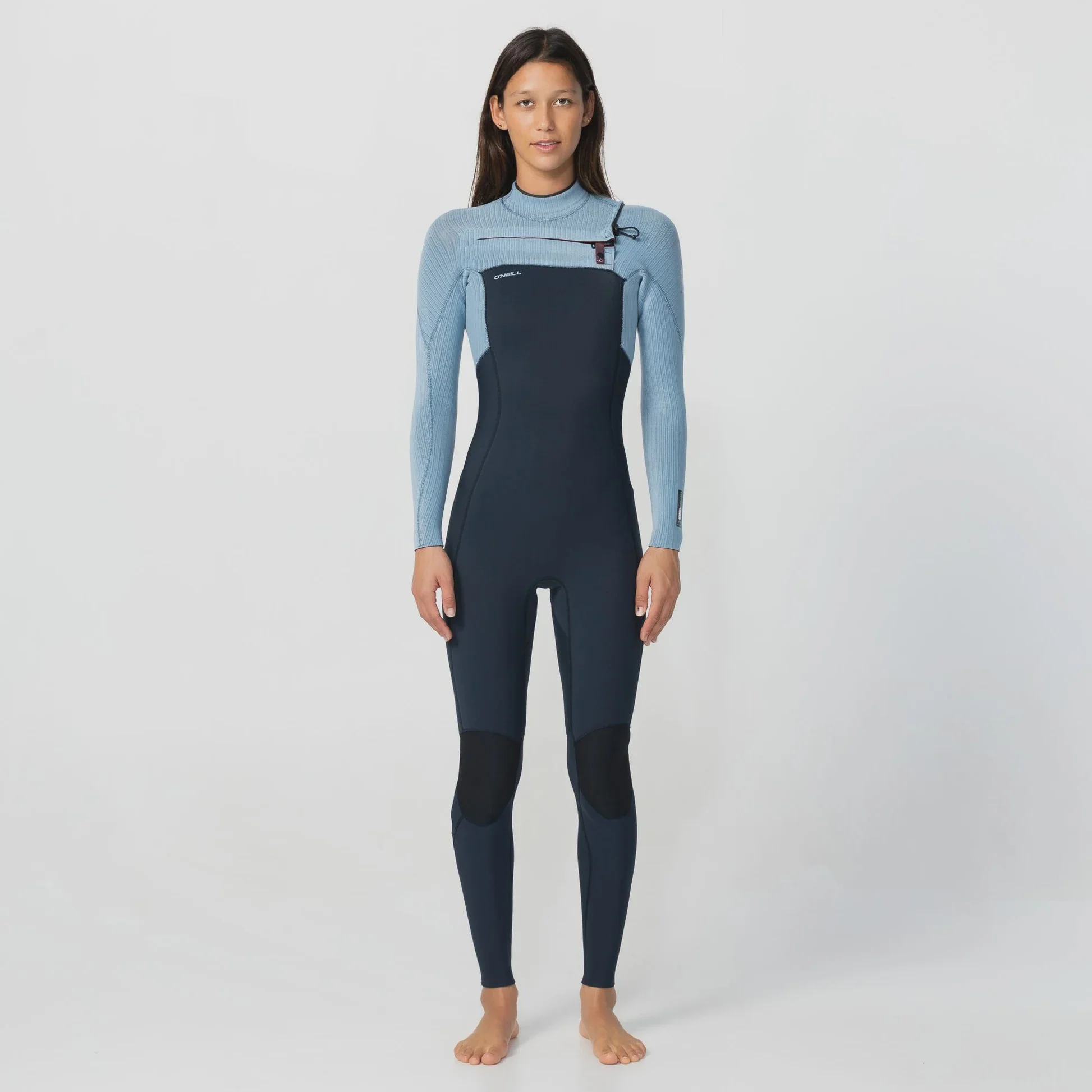 O'neill Women's HyperFire 3/2mm Steamer Chest Zip - Faded Denim