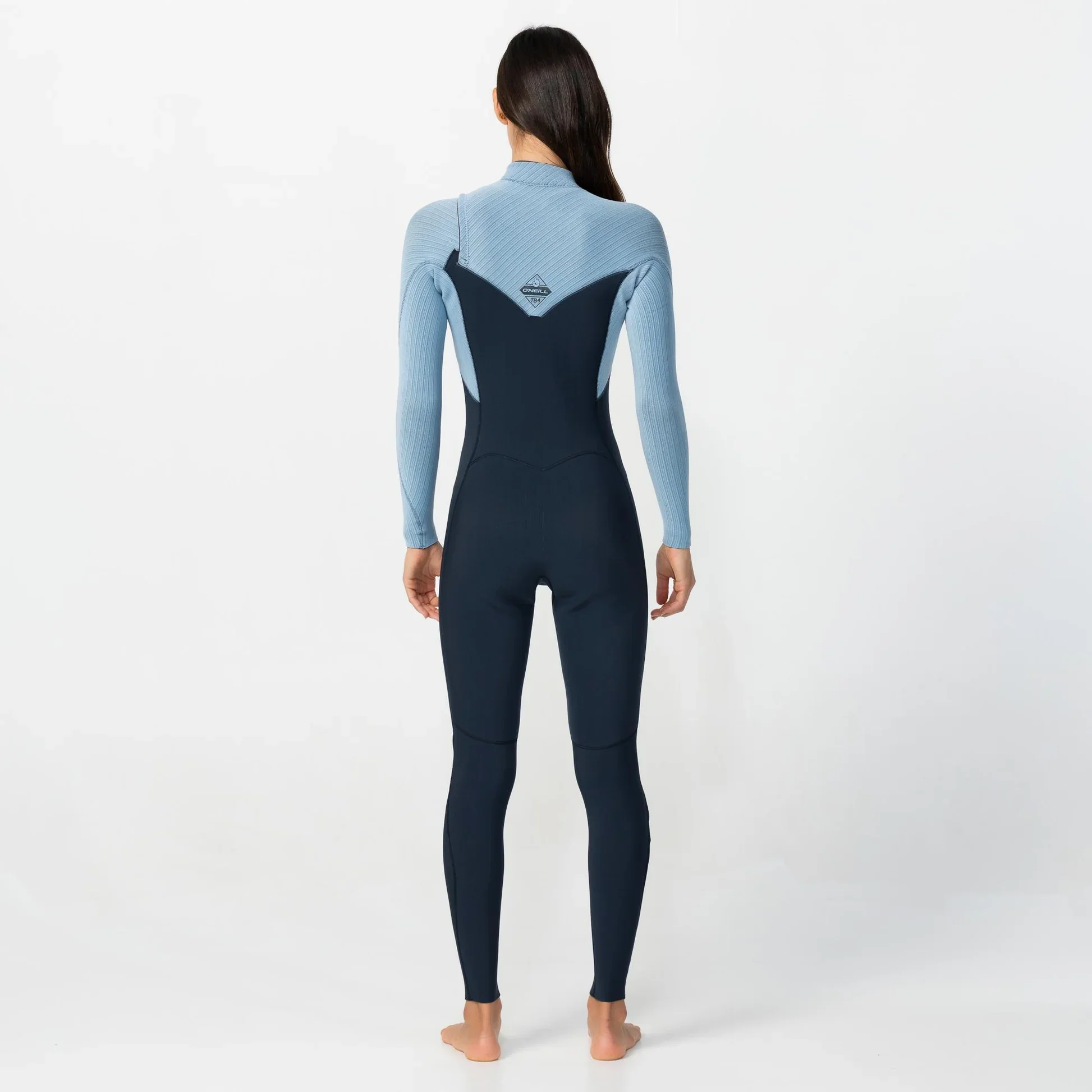 O'neill Women's HyperFire 3/2mm Steamer Chest Zip - Faded Denim - Image 2