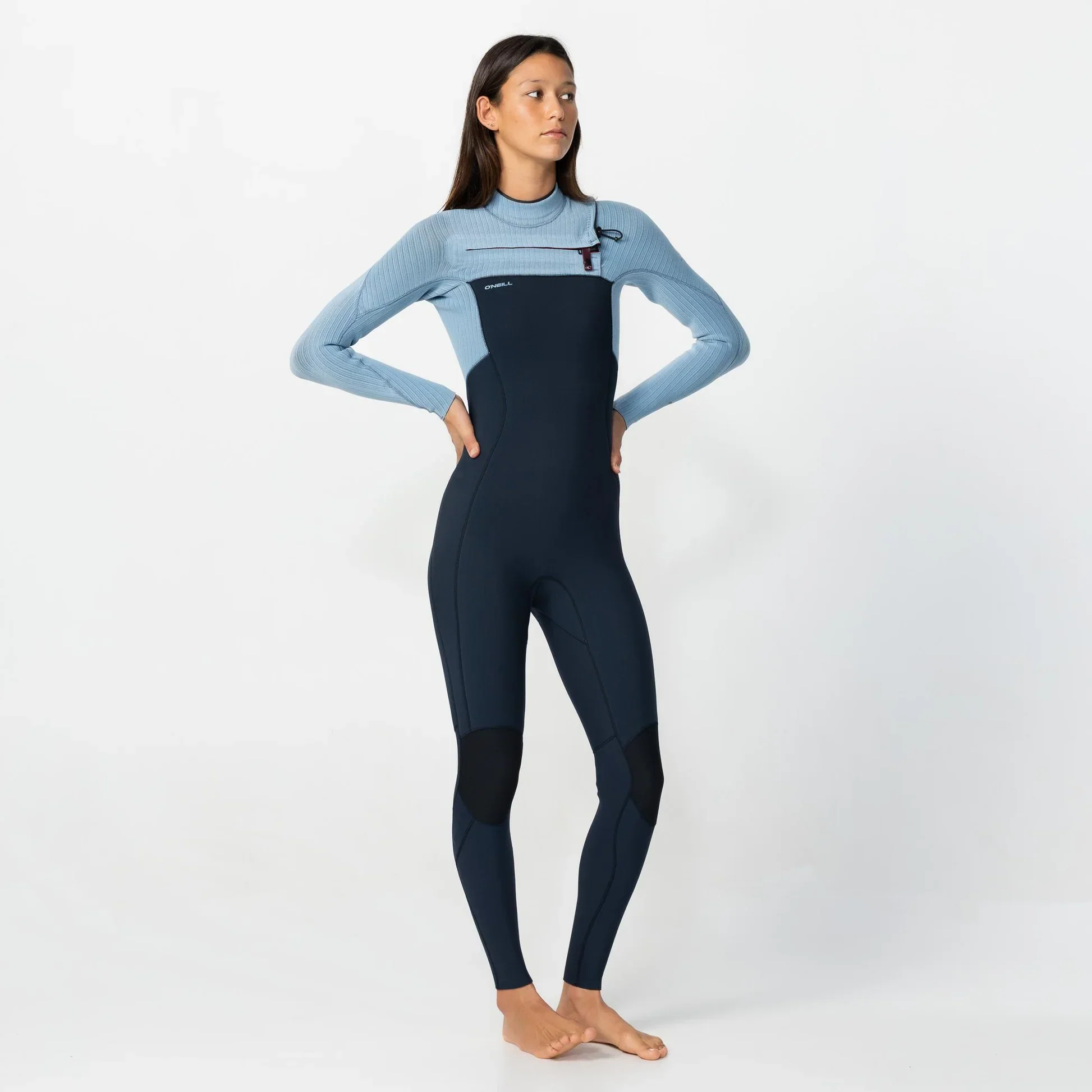 O'neill Women's HyperFire 3/2mm Steamer Chest Zip - Faded Denim - Image 3
