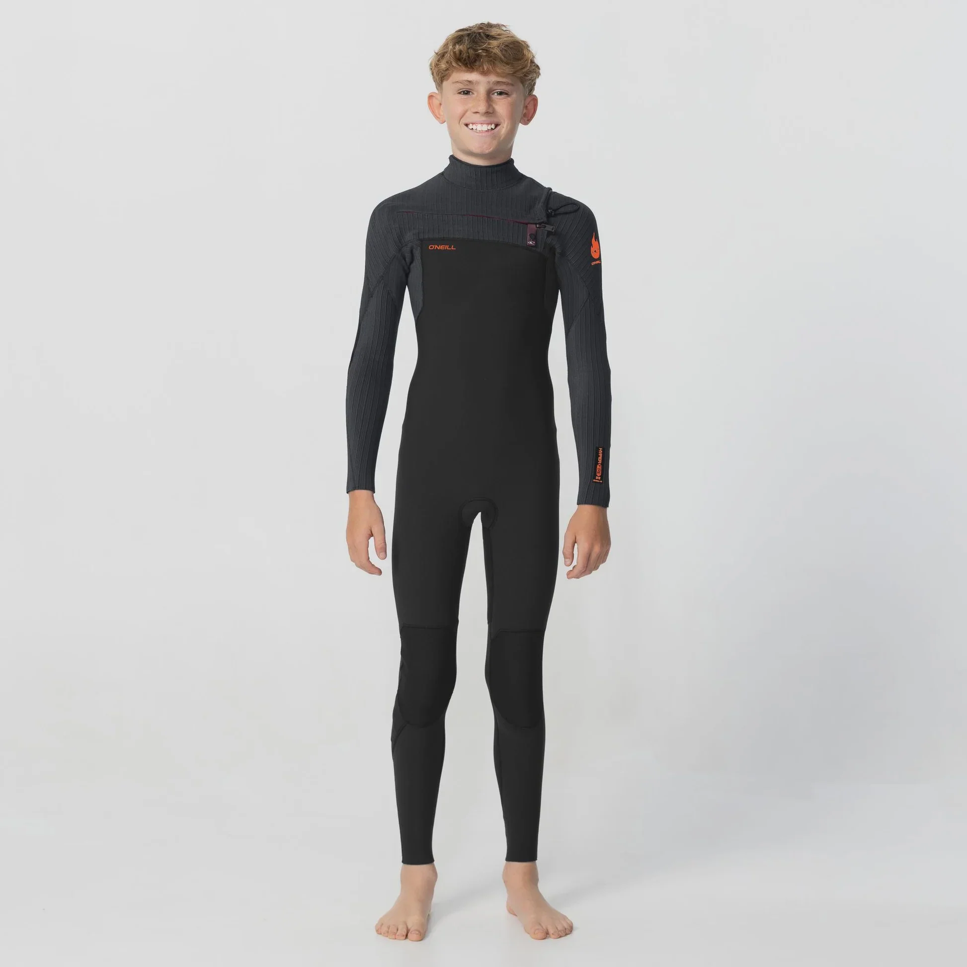 O'neill Kid's HyperFire 4/3mm Steamer Chest Zip Wetsuit - Black