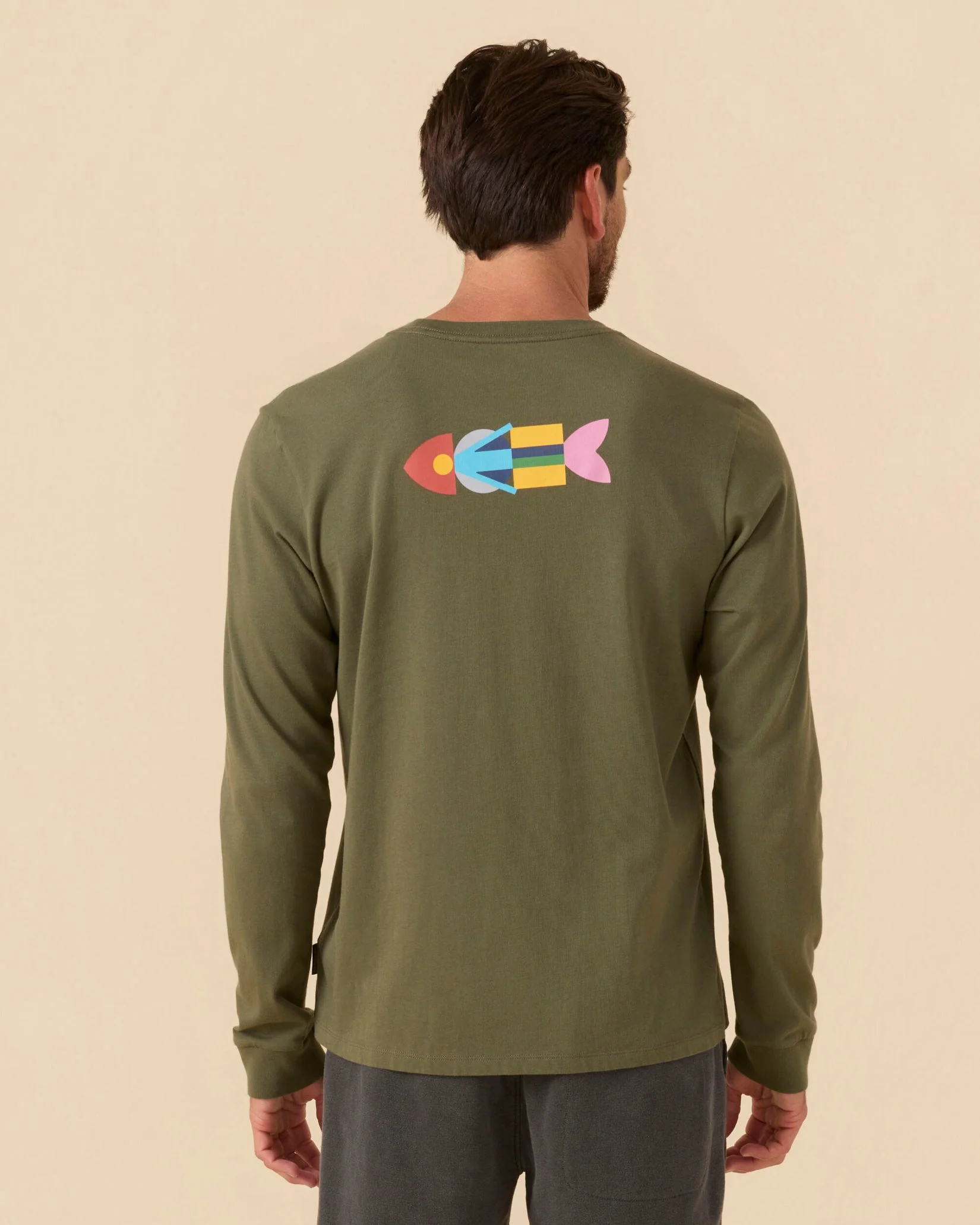 Outerknown Journey Fish Long Sleeve T-Shirt - Olive Night - Image 5