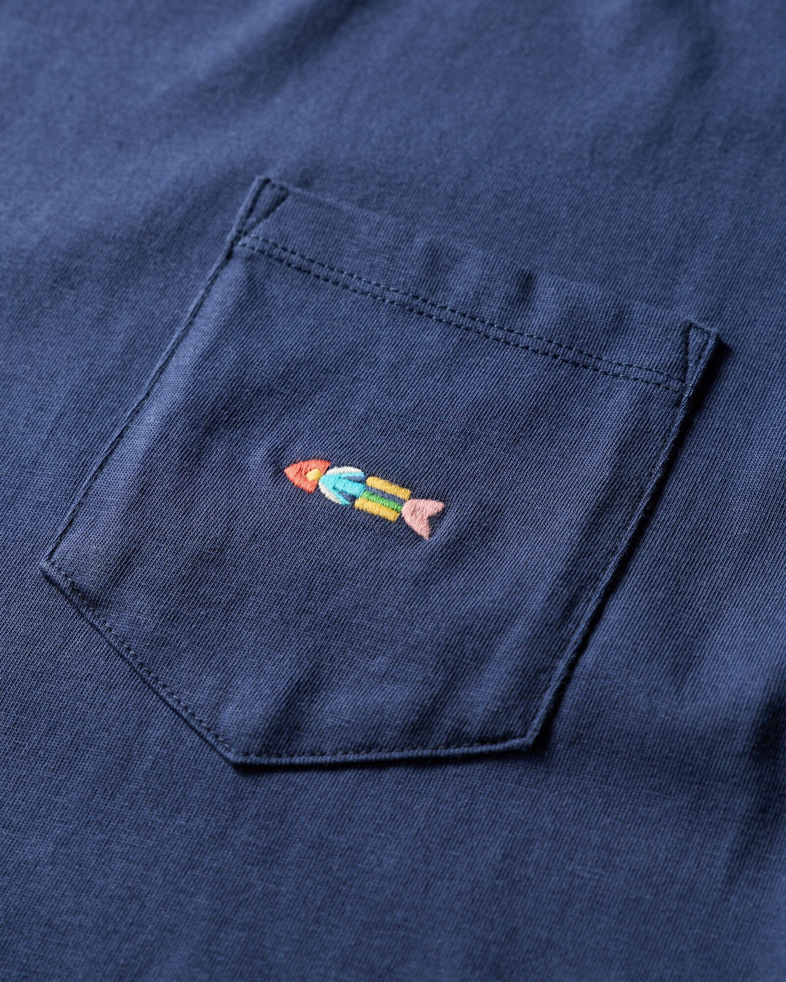 Outerknown Journey Fish Pocket Tee - Marine - Image 5