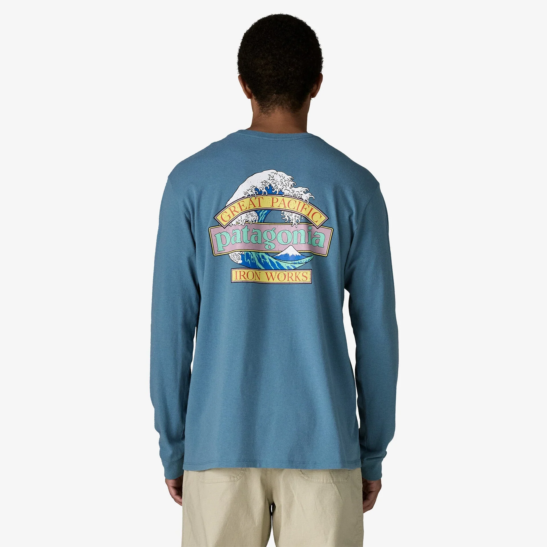 Patagonia Men’s Long-Sleeved Great Waves Responsibili-Tee® - Shore Blue - Image 3