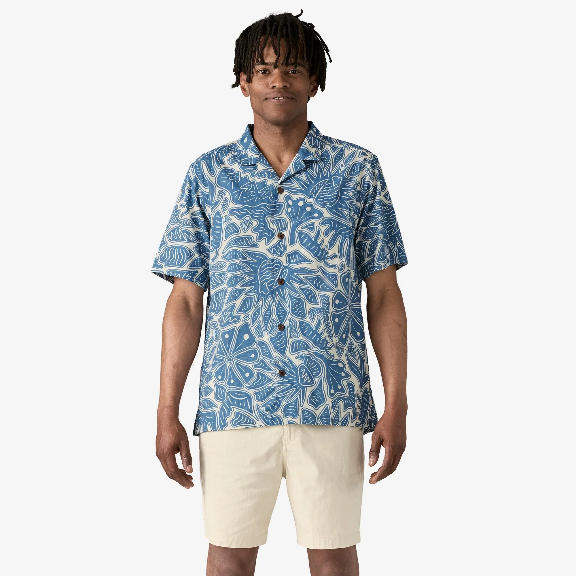 Patagonia Men's Tidal Threads Camp Shirt - Bees and Flowers: Still blue - Image 2