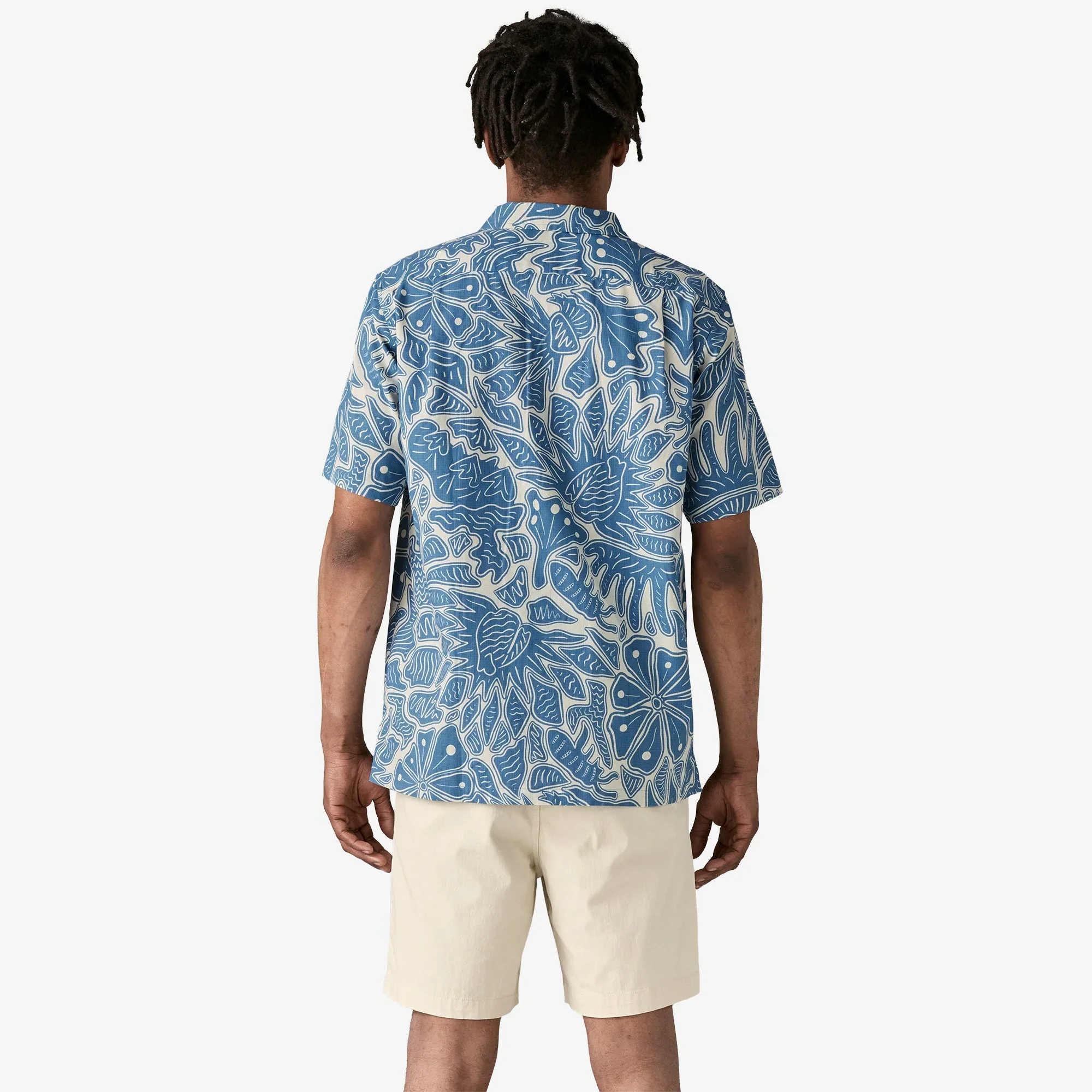 Patagonia Men's Tidal Threads Camp Shirt - Bees and Flowers: Still blue - Image 3