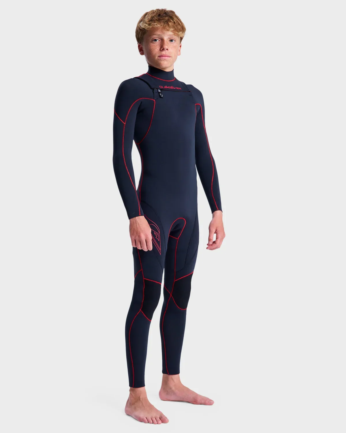 Quiksilver Boys 3/2mm Mercury Chest Zip Wetsuit - Salsa - Image 3