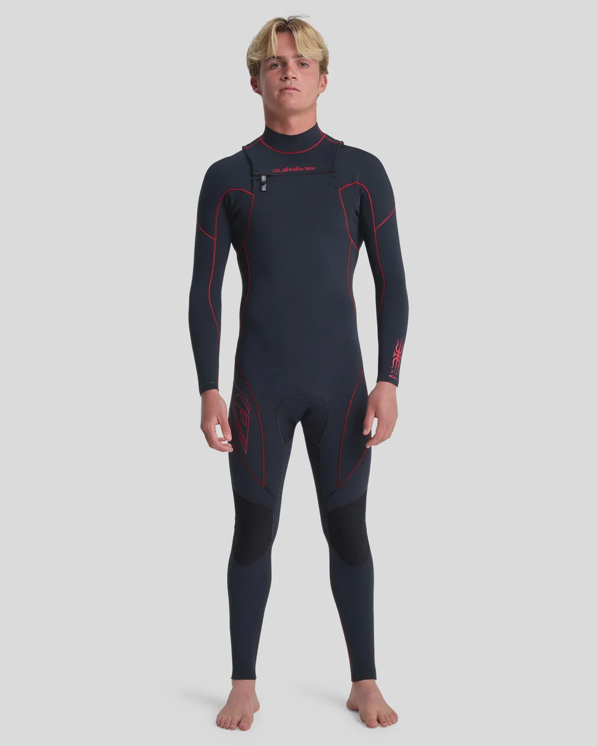 Quiksilver Mens 3/2mm Mercury Chest Zip Steamer Wetsuit - Salsa
