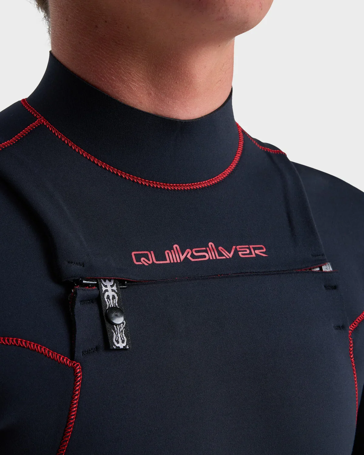 Quiksilver Mens 3/2mm Mercury Chest Zip Steamer Wetsuit - Salsa - Image 5