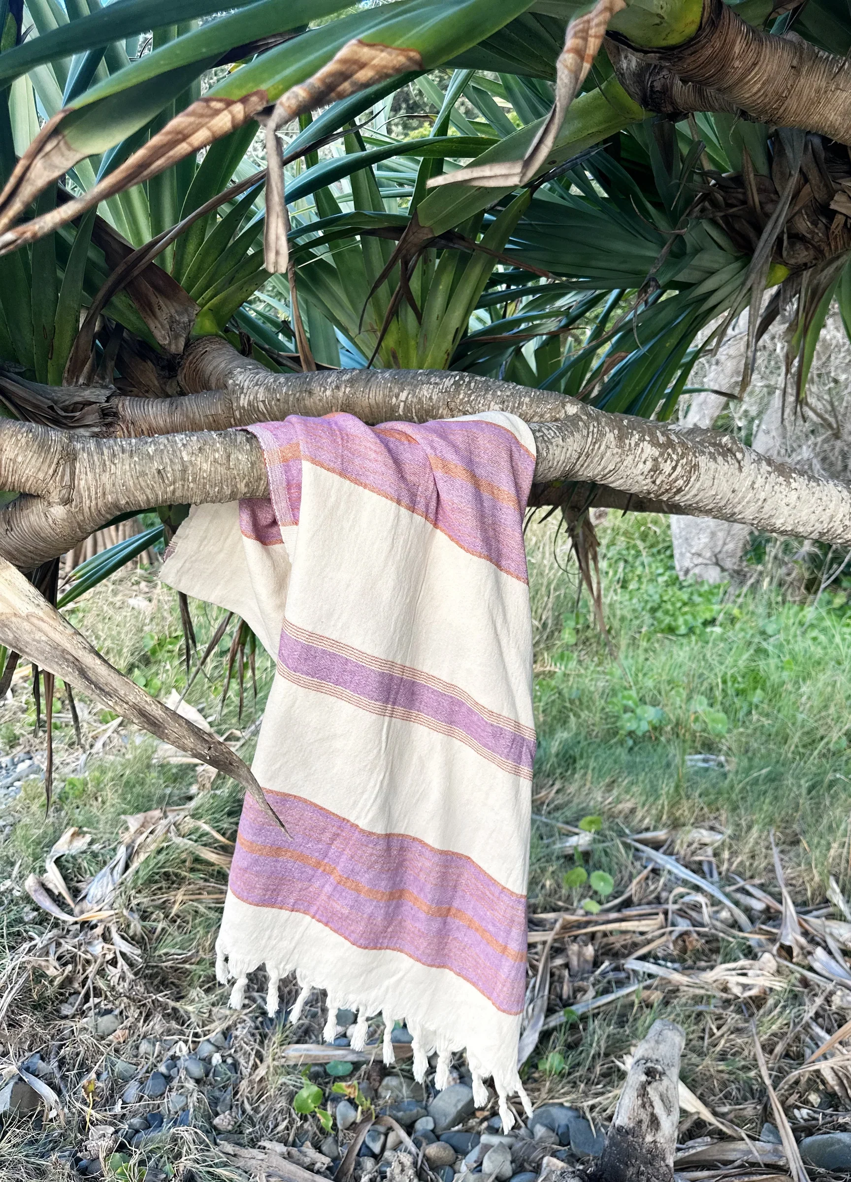 Salty Shadows Lilac Stripe Turkish Towel - Image 2