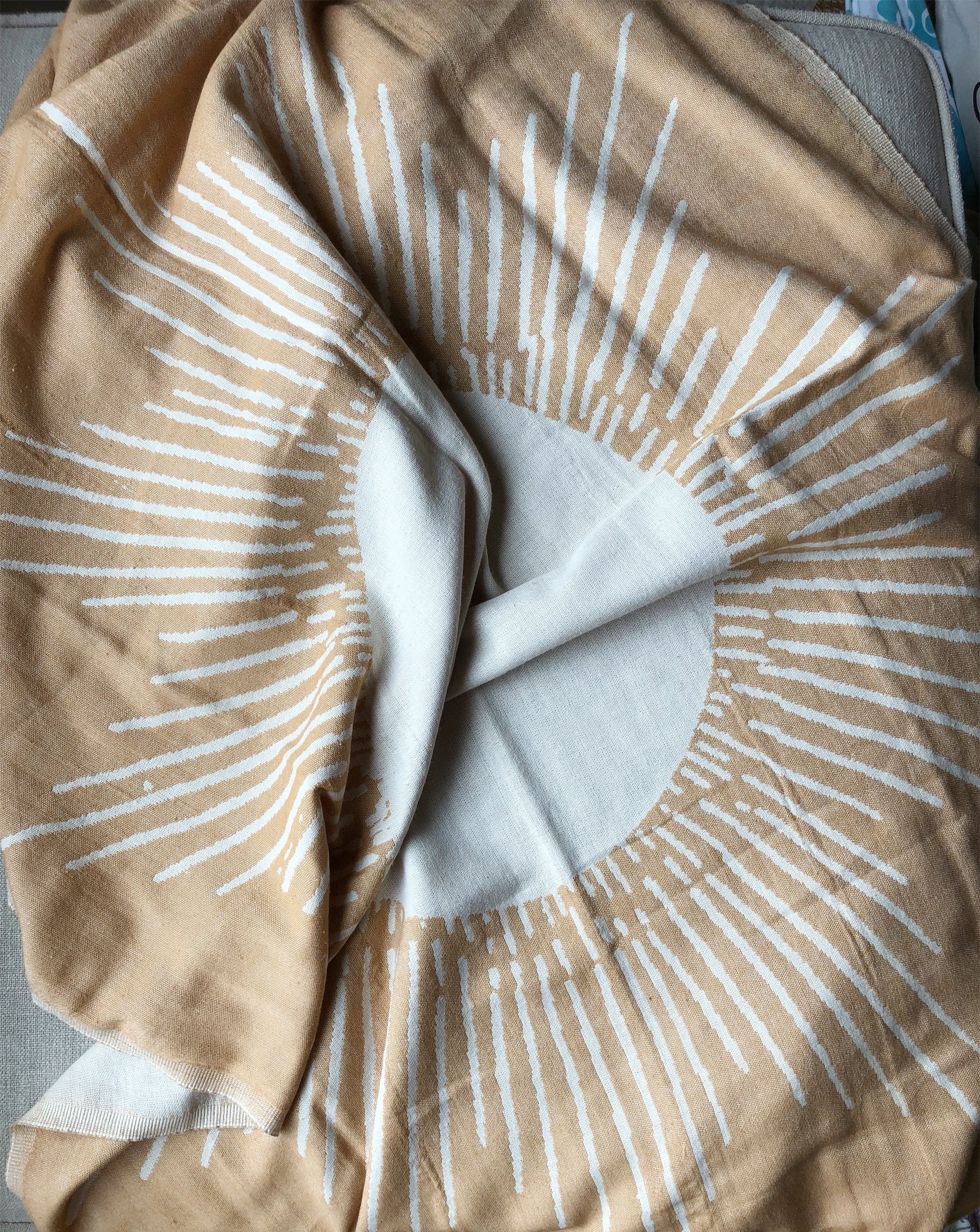 Salty Shadows Mustard Sun Turkish Towel - Image 4