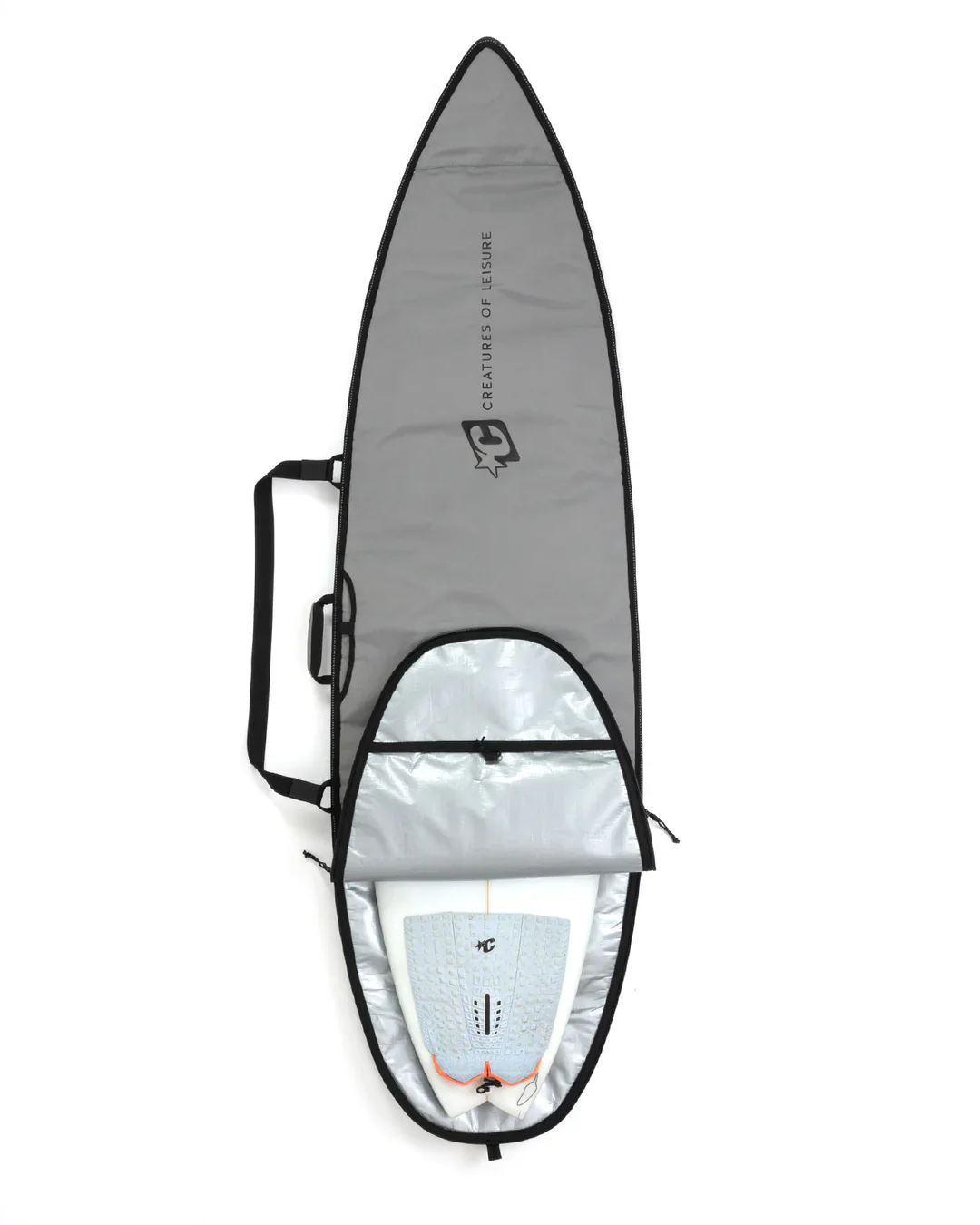 Shortboard Icon Board Cover - Silver Black - Image 4