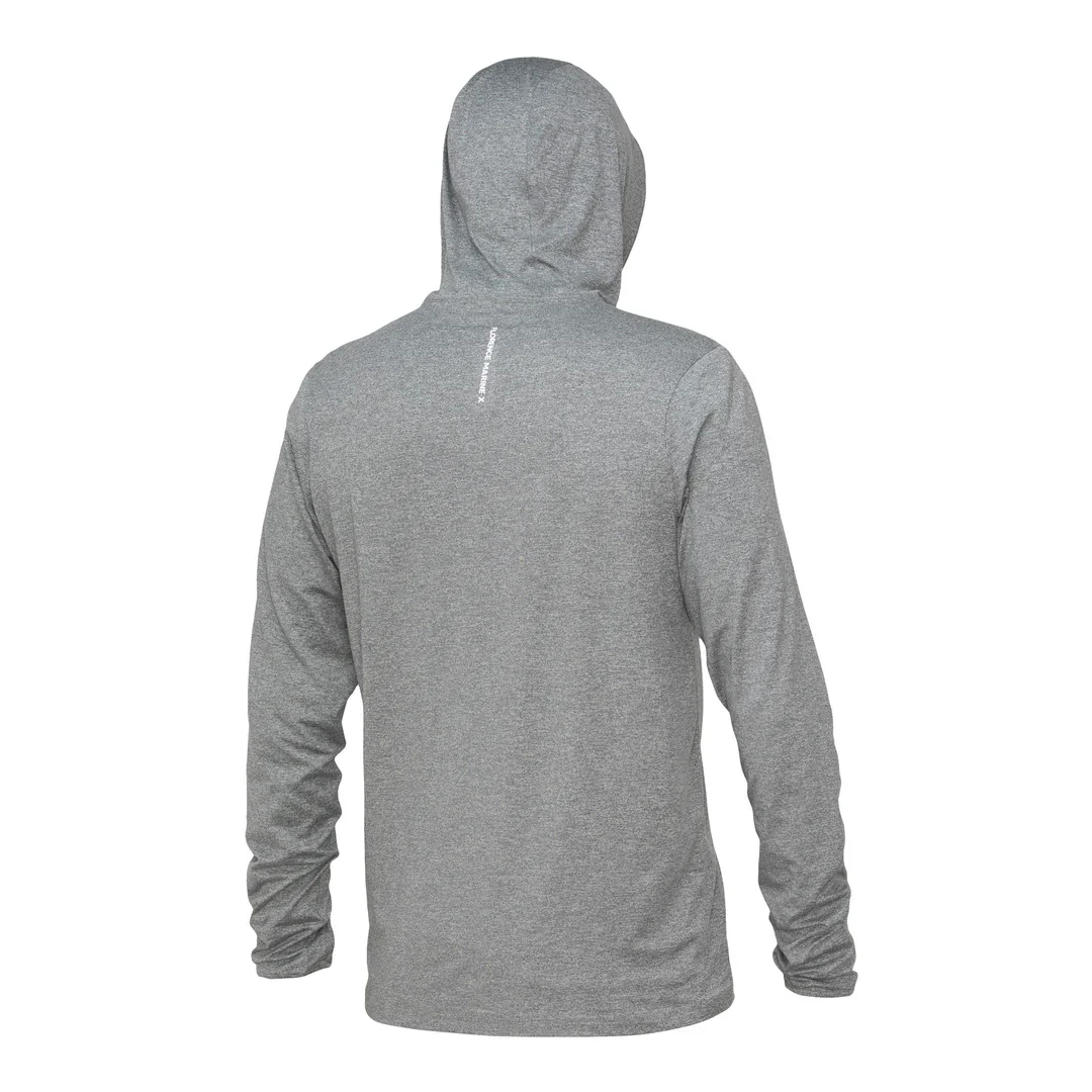 Sun Pro Adapt Long Sleeve Hooded UPF Shirt - Light Heather Grey - Image 2