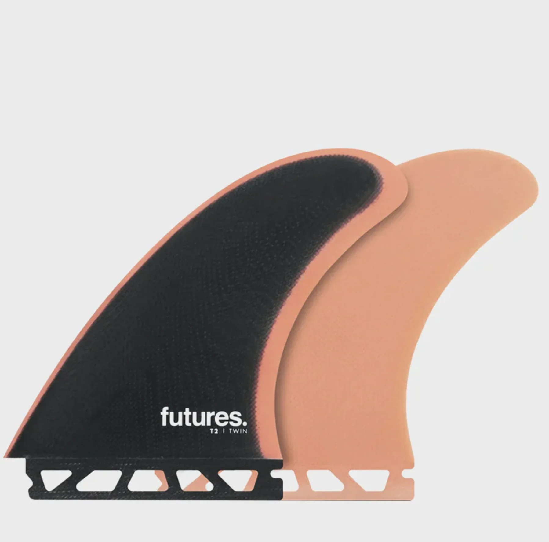 Futures T2 Fibreglass Twin Fin Set - Indigo/Rose