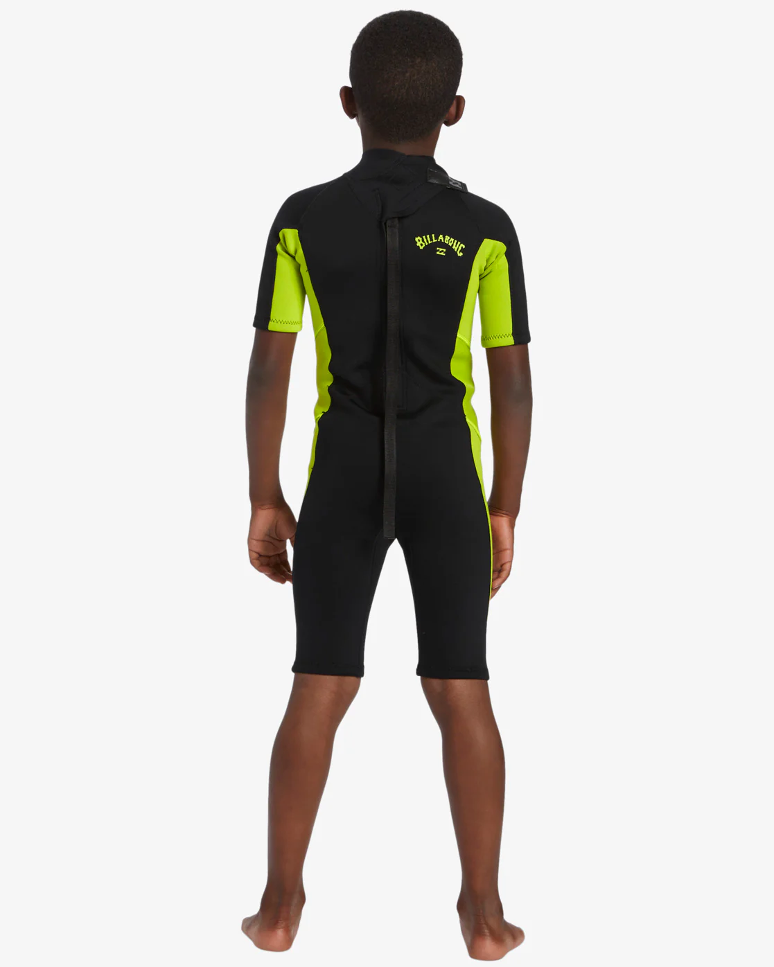 Toddler 202 Foil Back Zip Springsuit - Fluro Lime - Image 2