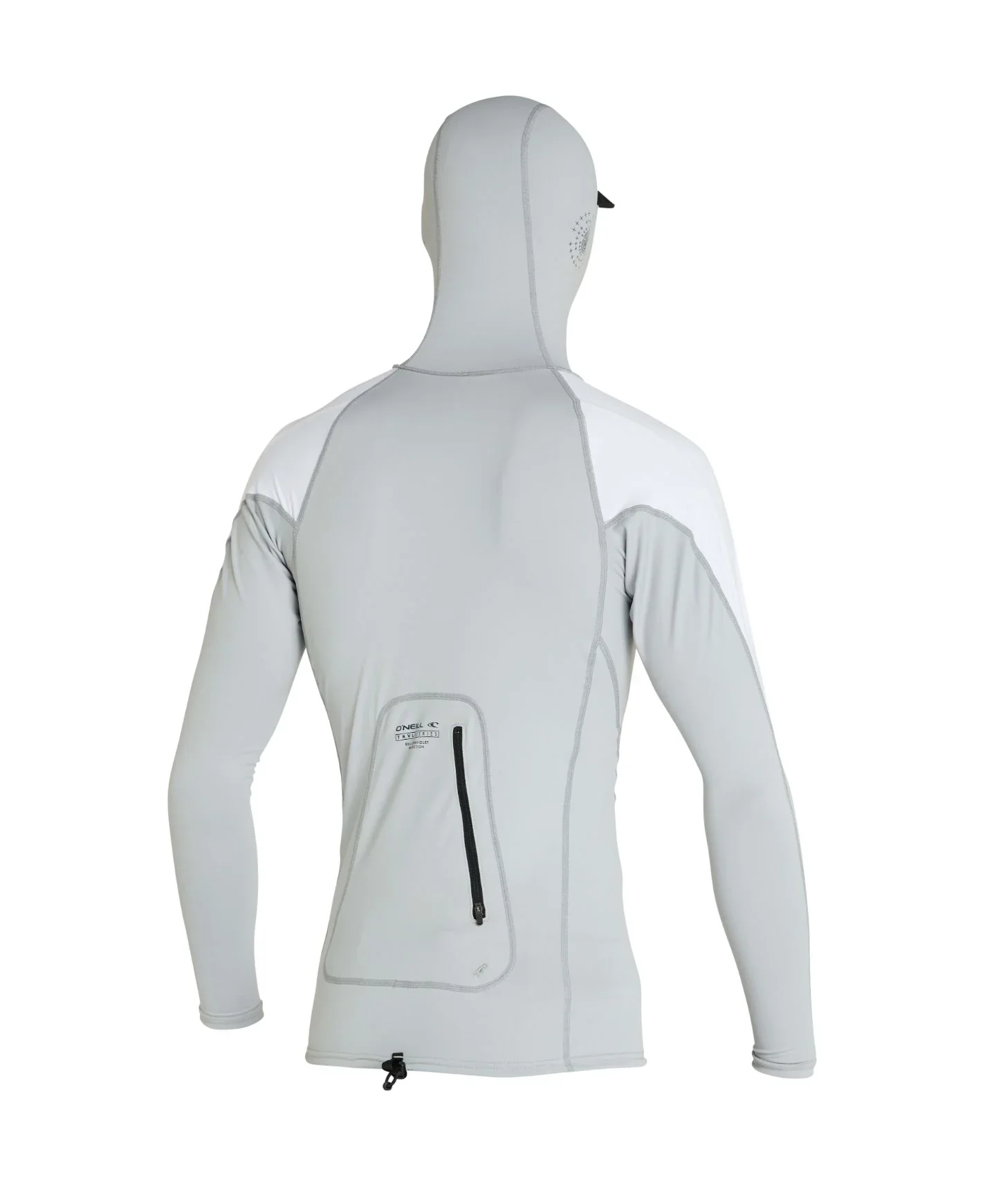 MEN'S TRVLR LS HOODED RASH VEST - COOL GREY/WHITE - Image 2