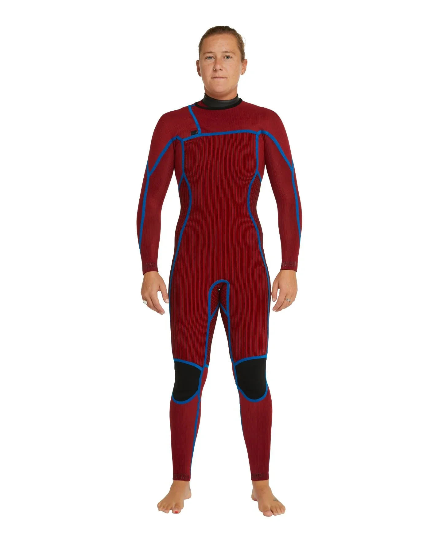 Women's HyperFire 4/3mm Steamer Chest Zip Wetsuit - Black - Image 3